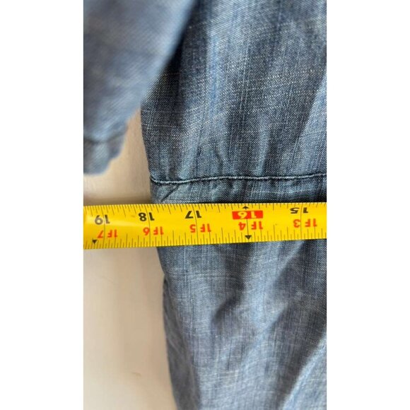 Trina Turk Womens Denim Jumpsuit Blue Chambray Romper Utility One Piece Size 6 - Picture 12 of 13